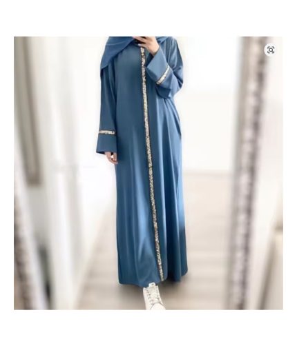 Ramadan Eid Muslim Prayer Dress for Women Robe Sequin Dubai Abaya