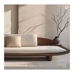 New Chinese black walnut sofa Song-style aesthetic fabric concubine