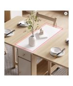 Folding Dining Table Set 6 Chairs Luxury Vintage Square Dining Table - Image 2