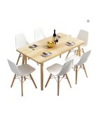 Restaurant Dressing Dining Table 6 People Console Computer Side Table Wooden - Image 2