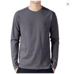 T Shirt For Men Cotton Long Sleeve T-shirts Solid Color Men's Clothing