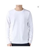 T Shirt For Men Cotton Long Sleeve T-shirts Solid Color Men's Clothing - Image 2