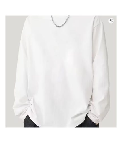 Men's Heavyweight Cotton Long Sleeved T-shirt Solid Color