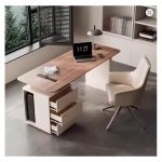 Modern Fashion Wooden Rounded Corner Desk with Drawer Storage Cabinet,computer desk