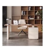 Modern Fashion Wooden Rounded Corner Desk with Drawer Storage Cabinet,computer desk - Image 2