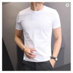 Men T-shirts White Black Short Sleeve Loose Round Neck Bottoming Shirts