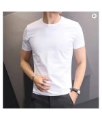 Men T-shirts White Black Short Sleeve Loose Round Neck Bottoming Shirts