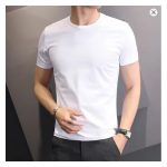 Men T-shirts White Black Short Sleeve Loose Round Neck Bottoming Shirts