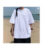 Fashion Solid Polyester T-shirts For Men Basic Tee Casual T shirt