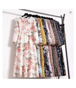 Spring Summer Women Maxi Dresses Casual Full Sleeve Floral Printed O-neck Woman - Image 2