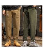 HIQOR High Quality Man Retro Cargo Pants Cotton Men's Casual Loose Fit - Image 2